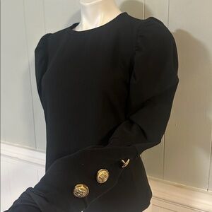 SHEIN Black Puff Sleeve Blouse